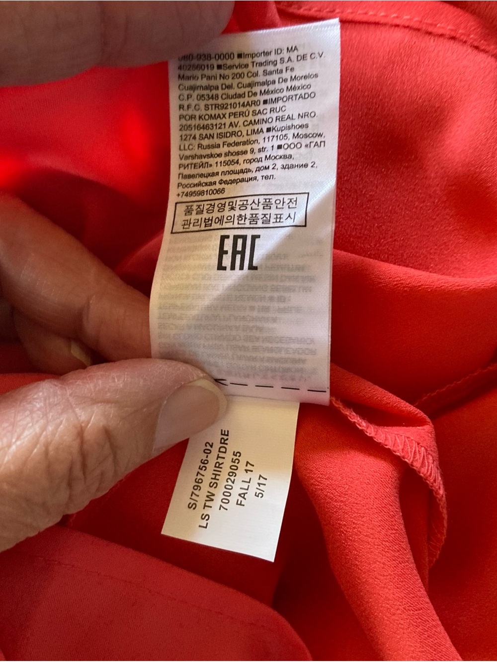Banana Republic TieWaist Shirtdress, Bright Coral Sz M. Satiny Polyester.#796756 - Picture 13 of 14